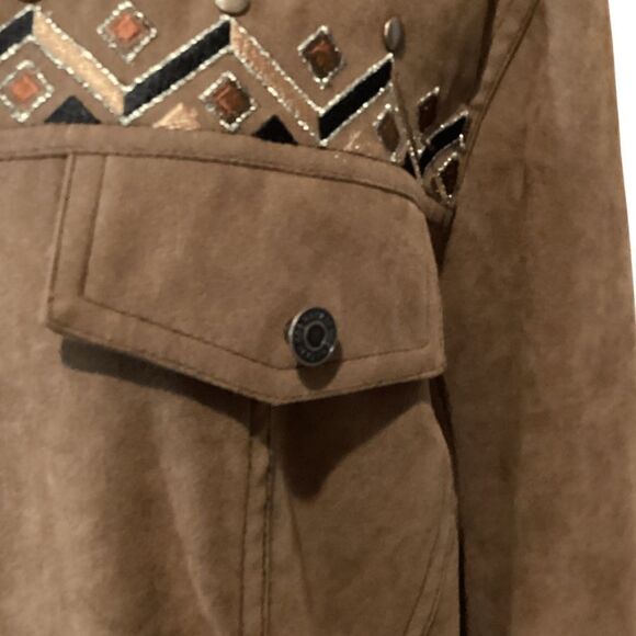 VINTAGE BOB MACKIE Brown
Western Button Down Shirt Jacket Brown Faux Suede L - Picture 7 of 14